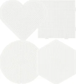 Midi Perleplader - 4 stk. - Cirkel/Hjerte/Kvadrat/Sekskant>Hama Online