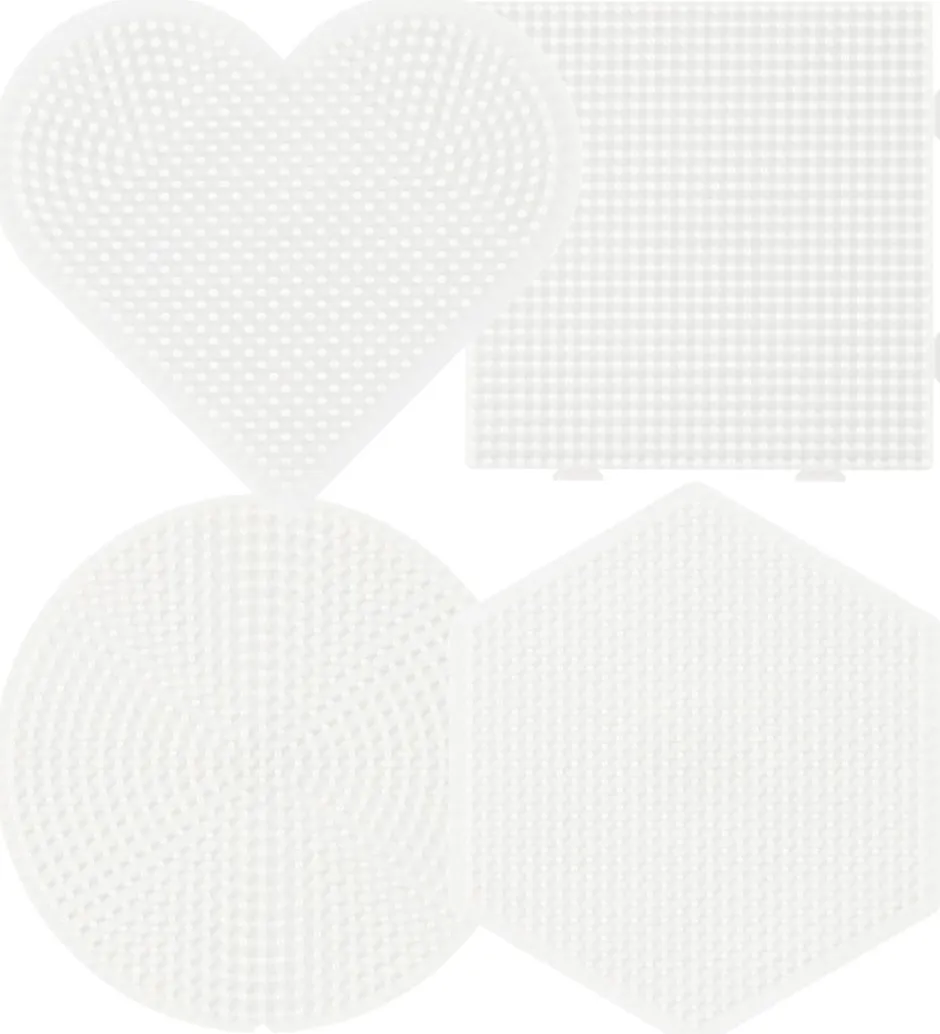 Midi Perleplader - 4 stk. - Cirkel/Hjerte/Kvadrat/Sekskant>Hama Online