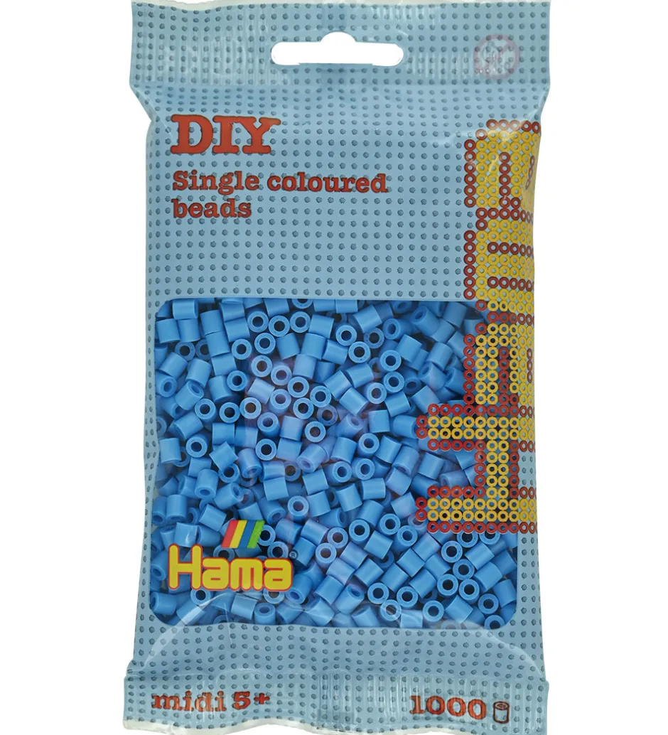 Midi Perler - 1000 stk. - 119 Klar Blå>Hama Best