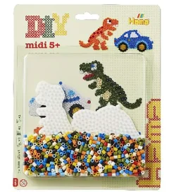 Midi Perlesæt - 1100 stk. - Bil & Dinosaur>Hama Best