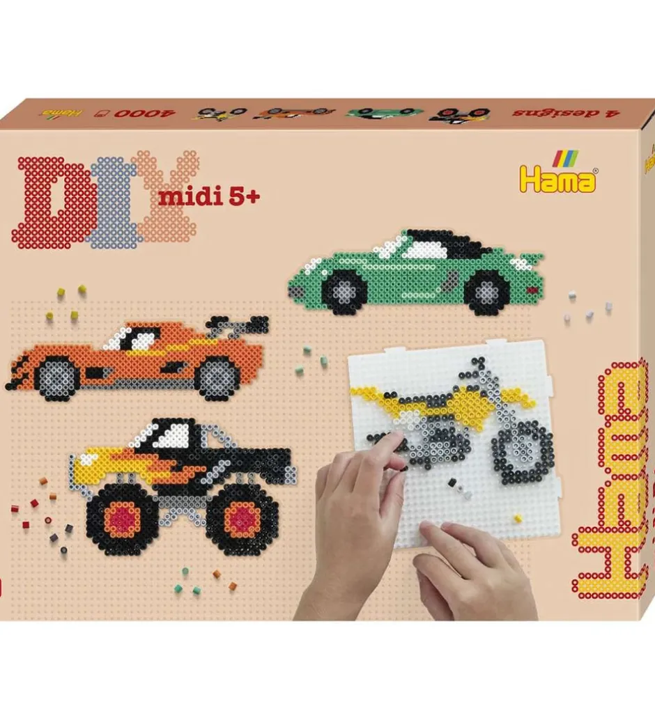 Midi Perlesæt - 4000 stk. - Biler>Hama Online