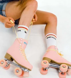 Rulleskøjter - Quad Skate - Rosa/Gul><noscript><img width=