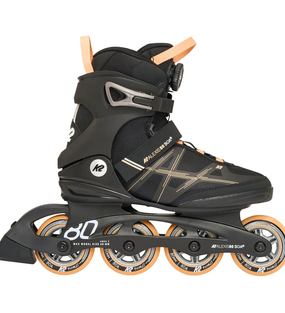 Rulleskøjter - Alexia 80 Boa - Sort/Orange - Inliner>K2
