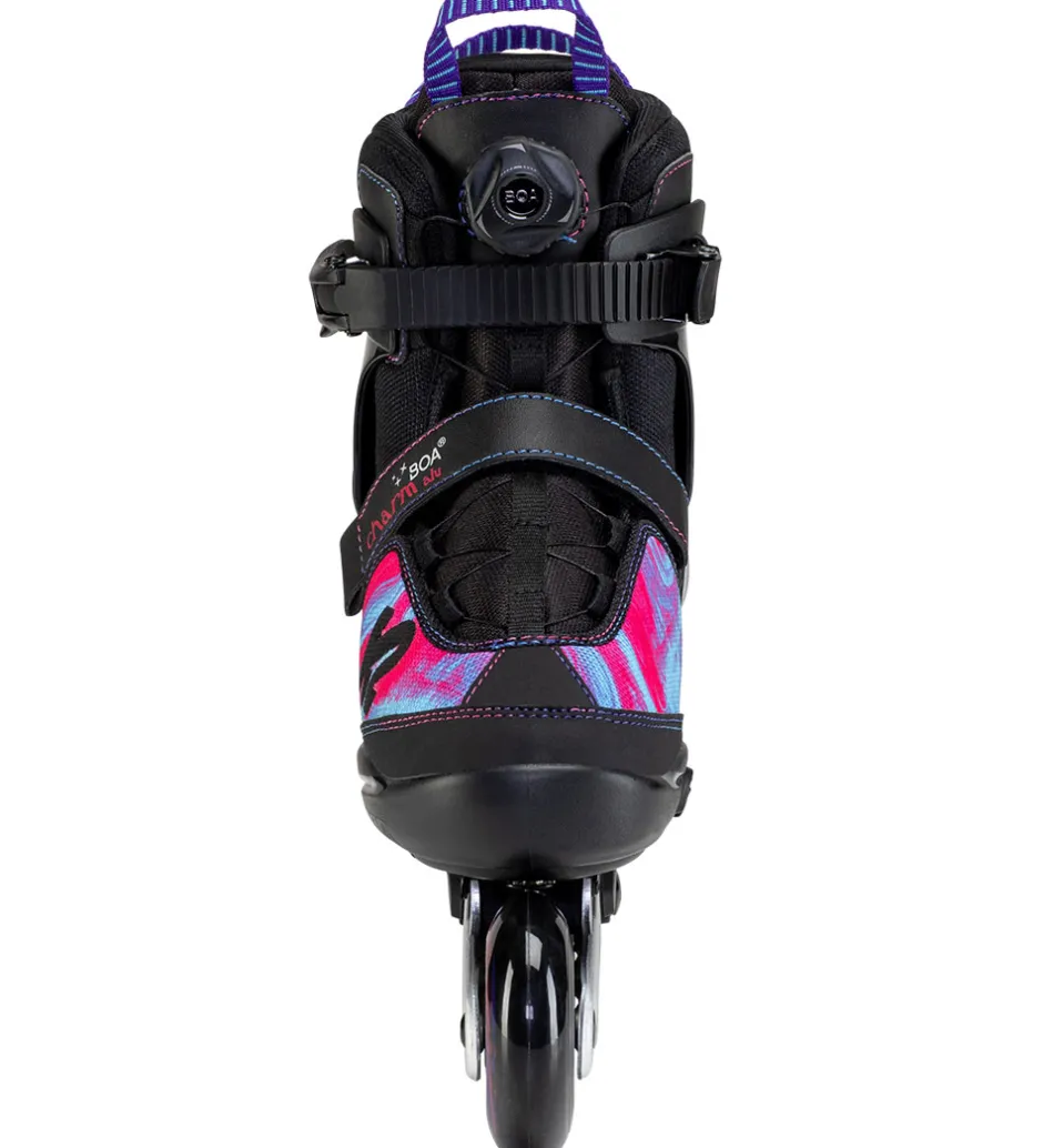 Rulleskøjter - Charm Boa Alu - Sort/Rose/Blå - Inliner>K2 Outlet