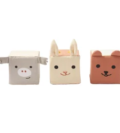 Bamser - 3 Stk. - 9x9 cm - Play Cubes Textile>Kids Concept Outlet
