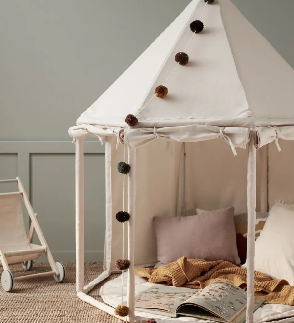 Legetelt - Pavillon - 122x142 cm - Naturhvid>Kids Concept Clearance
