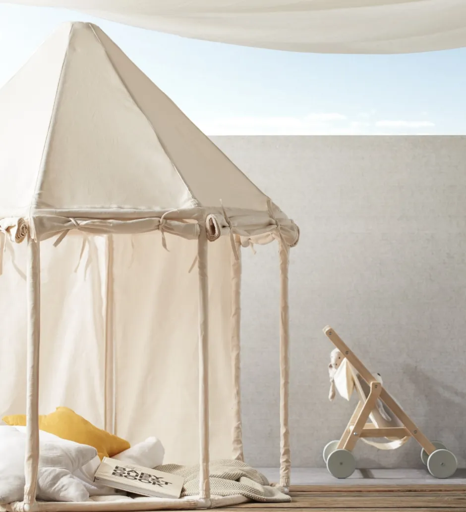 Legetelt - Pavillon - 122x142 cm - Naturhvid>Kids Concept Clearance