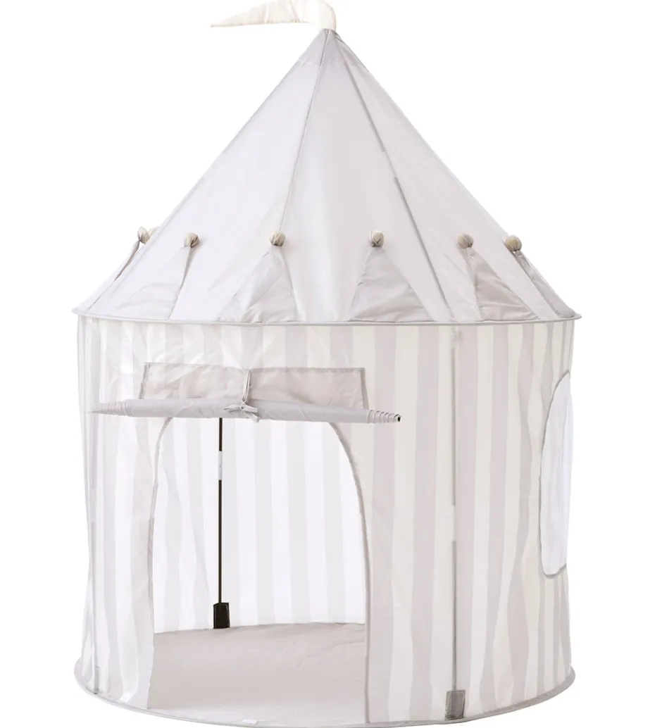 Legetelt - 100x130 cm - Grå Striber>Kids Concept Online
