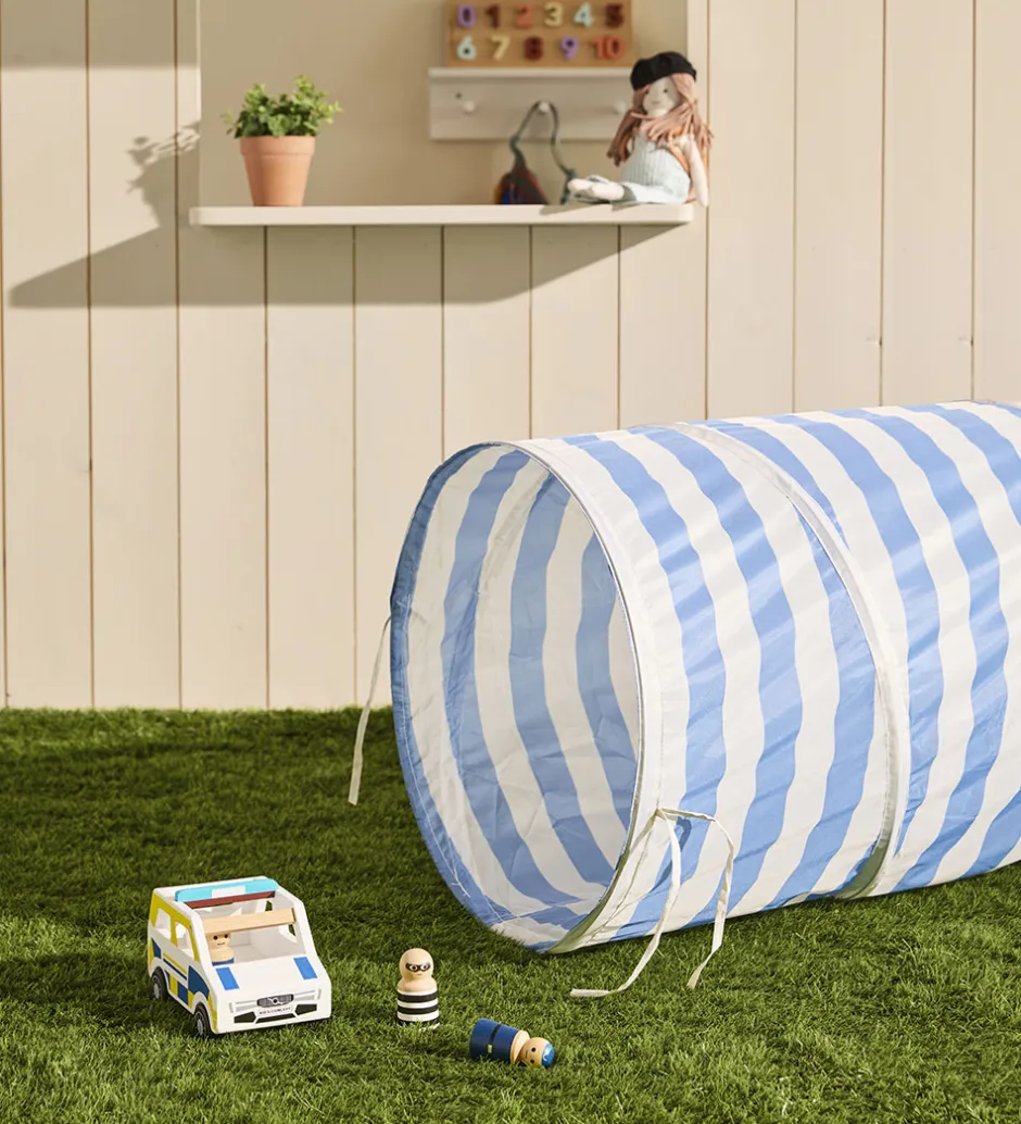 Legetunnel - 180 cm - Blå Striber>Kids Concept Discount