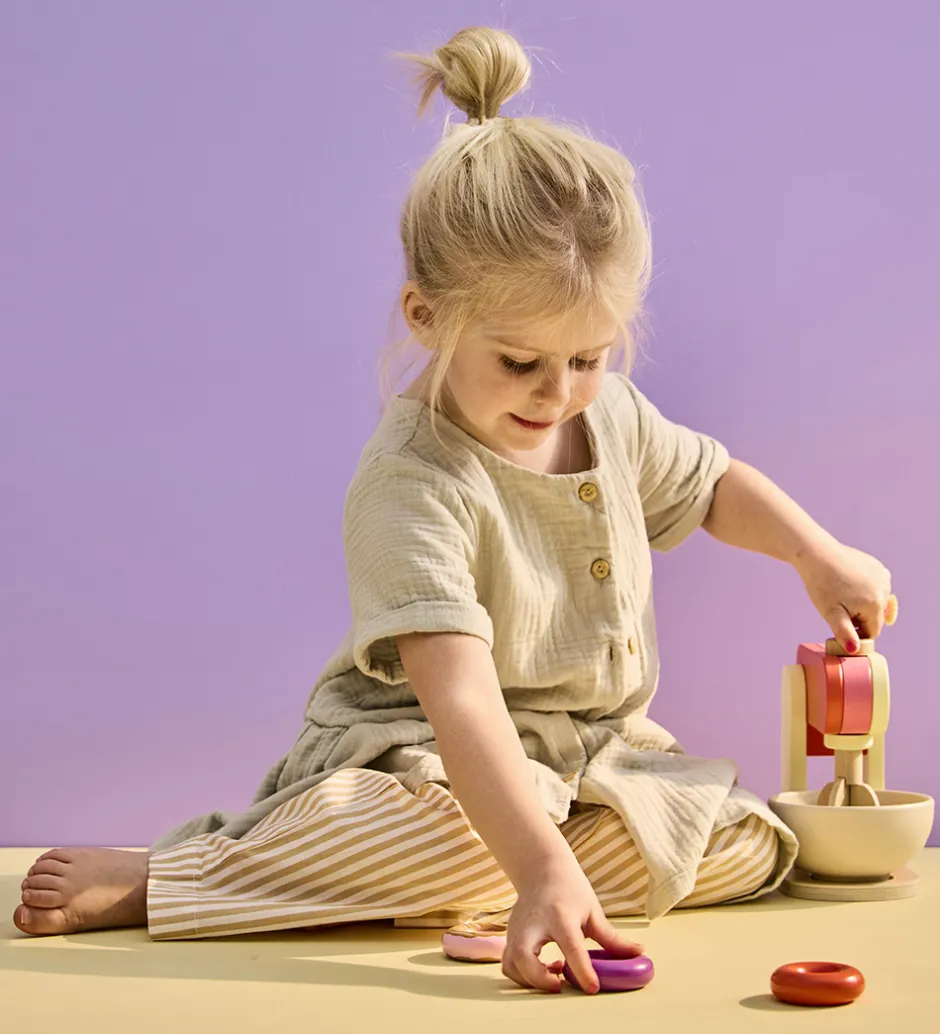 Røremaskine - Træ - 17 cm - Lysegul/Rosa>Kids Concept Online