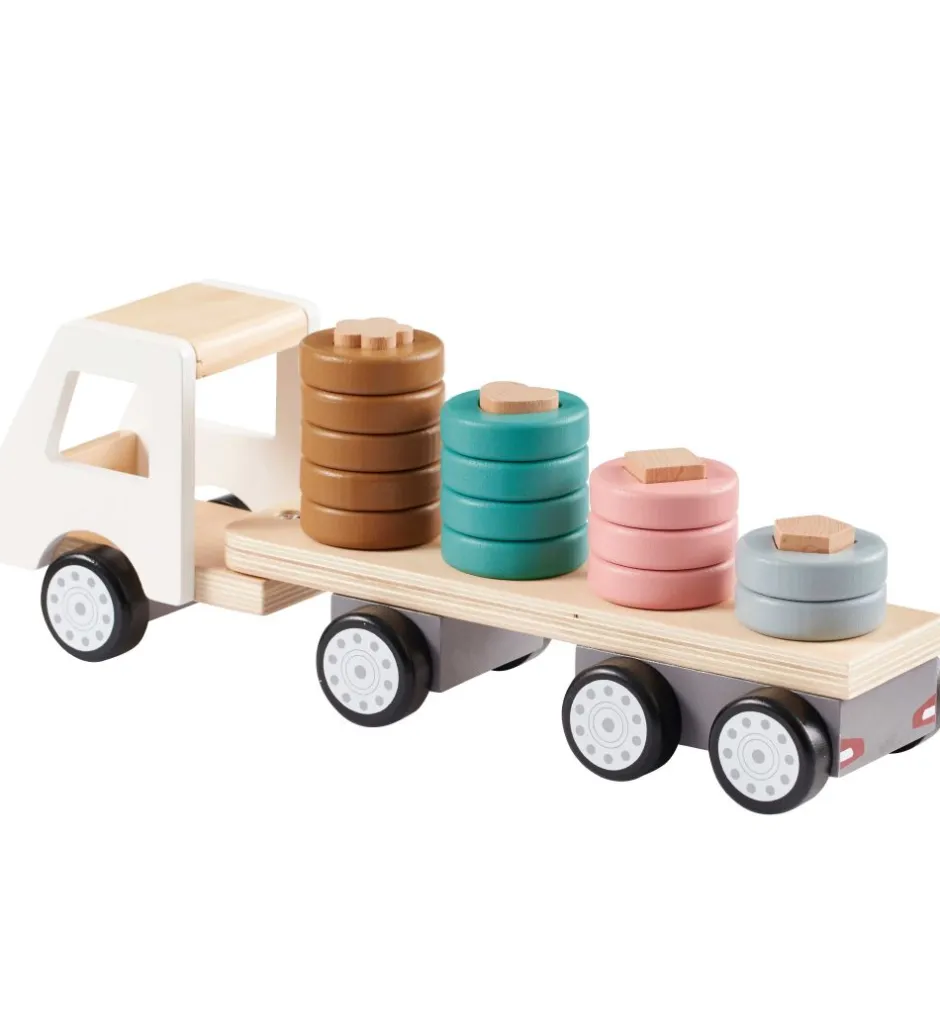 Stabellastbil - 38 cm - Aiden - Hvid/Natur>Kids Concept New