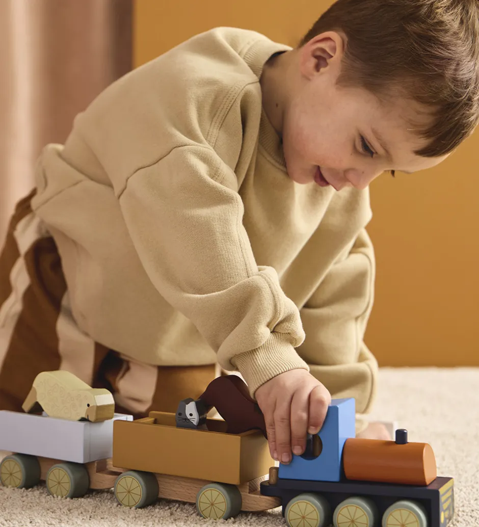 Tog m. Dyr - 40 cm - Træ>Kids Concept Outlet