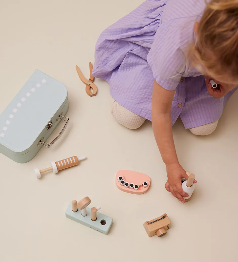 Trælegetøj - Tandlægesæt m. Kuffert - Træ>Kids Concept New
