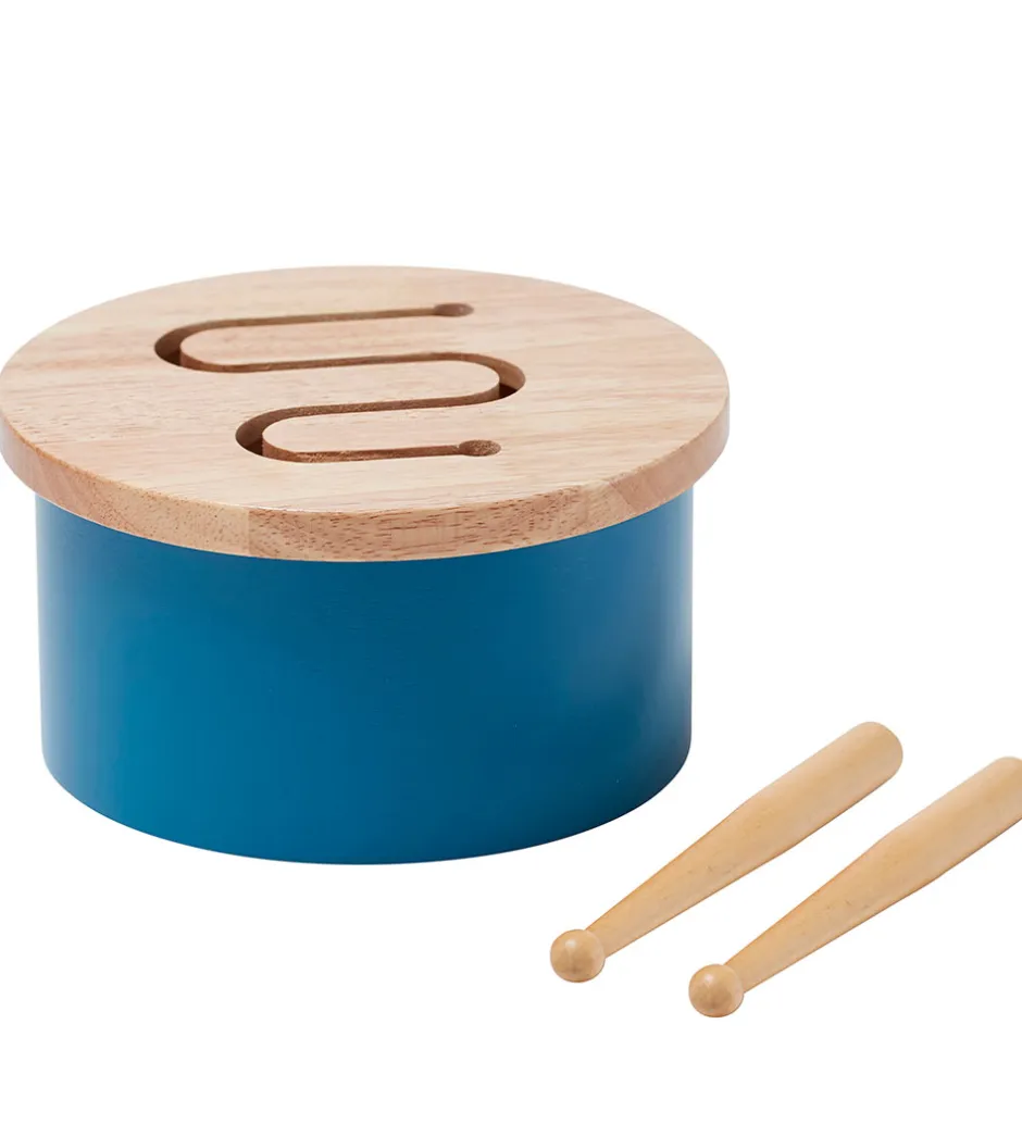 Trælegetøj - Tromme Mini - 16,5 x 9 cm - Blå>Kids Concept New