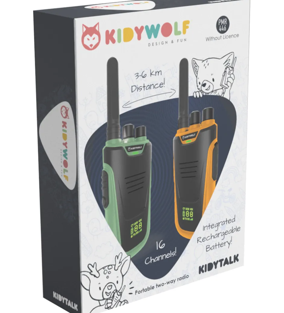 Walkie Talkie - 2 stk. - Kidytalk - Grøn/Orange>Kidywolf New