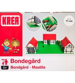 Bondegård - Træ - 77x53 cm - Hvid/Rød>Krea Online