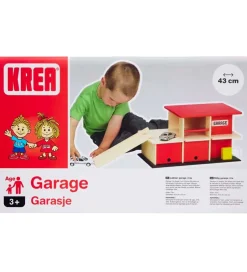 Garage - Træ - 43x24 cm - Rød/Natur>Krea Best