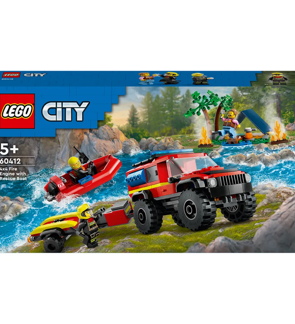 City - Firhjulstrukket Brandbil Med Re... 60412 - 301 Dele>LEGO®
