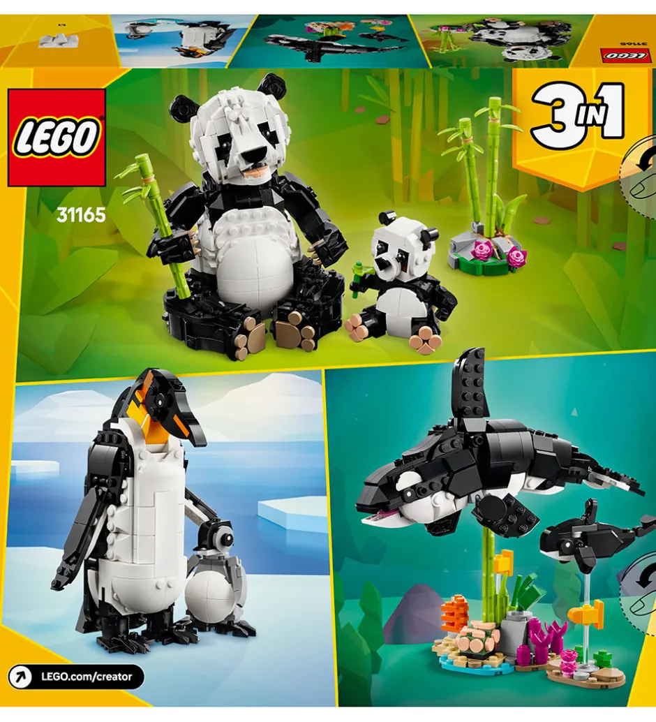 Creator - Vilde Dyr: Pandafamilie 31165 - 3-i-1 - 626 Dele>LEGO® Discount