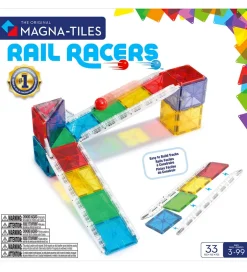 Magnetsæt - 33 Dele - Small Rail Racer + MicroMAGS>Magna-Tiles Online