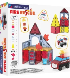 Magnetsæt - 27 Dele - Fire Rescue + MicroMAGS>Magna-Tiles Best