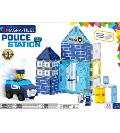 Magnetsæt - 35 Dele - Police Station + MicroMAGS>Magna-Tiles Online