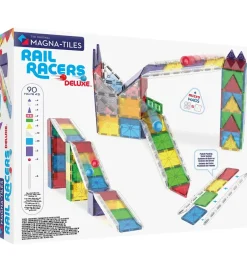 Magnetsæt - 90 Dele - Rail Racer + MicroMAGS>Magna-Tiles Best