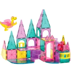 Magnetsæt - 48 Dele - Castle Deluxe + MicroMAGS>Magna-Tiles