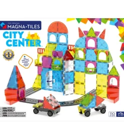 Magnetsæt - 110 Dele - City Center + MicroMAGS>Magna-Tiles Outlet