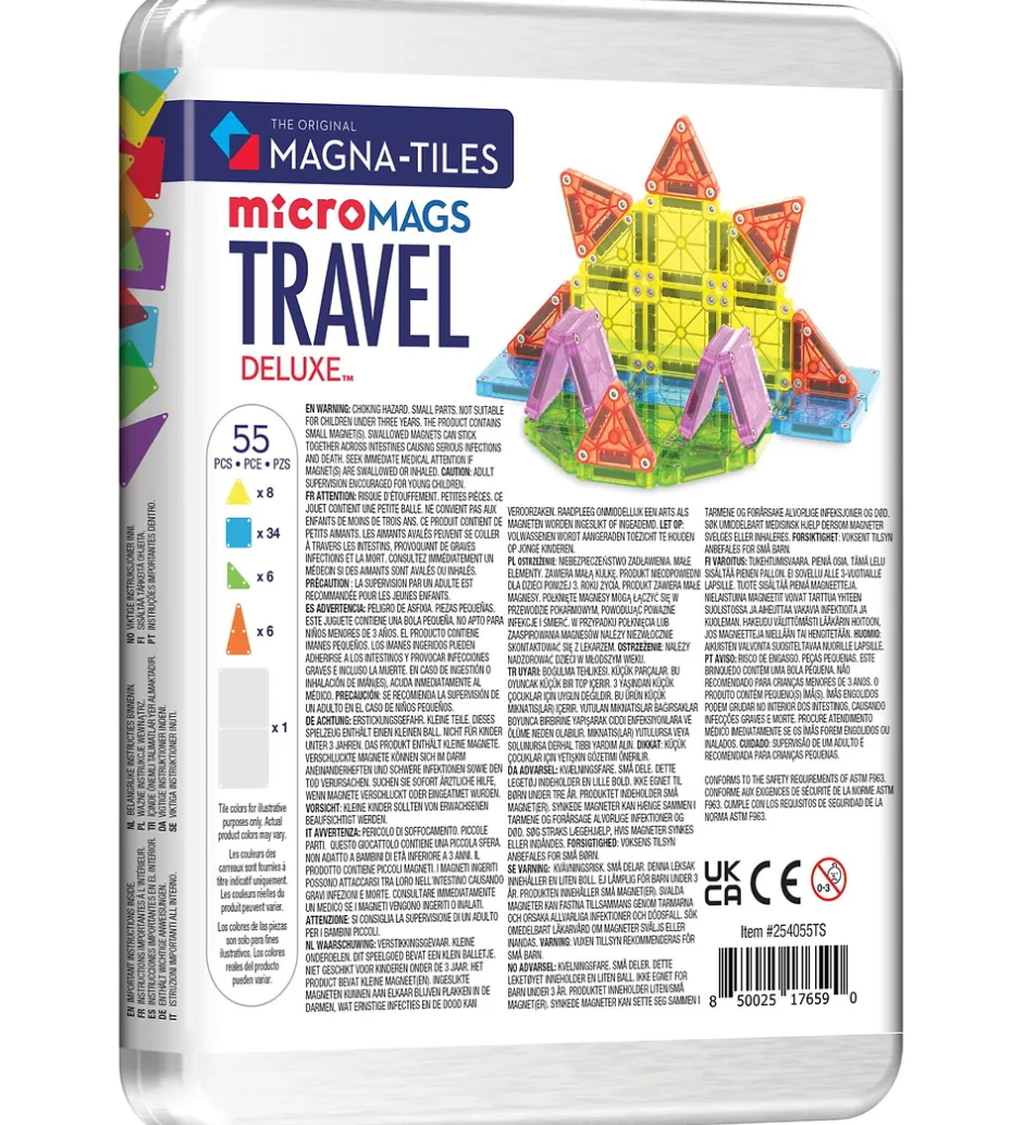 Magnetsæt - 55 Dele - Deluxe Travel Set + MicroMAGS>Magna-Tiles Sale