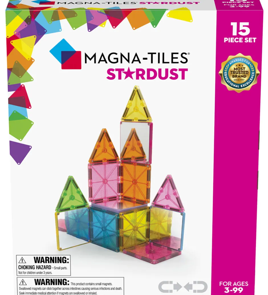 Magnetsæt - 15 Dele - Stardust Glitter & Spejle>Magna-Tiles Sale