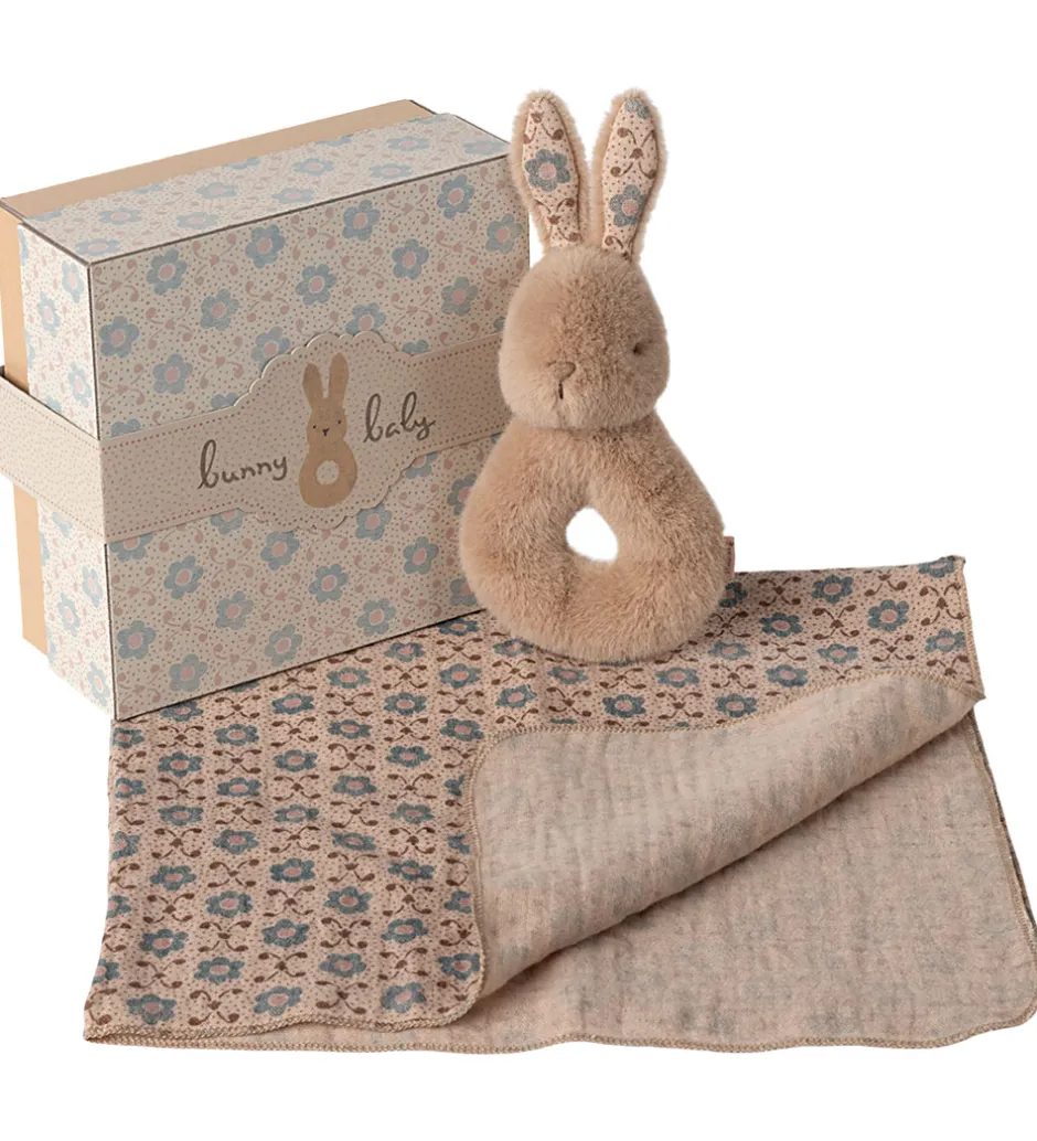 Ranglesæt - Harerangle/Stofble- Cream Peach>Maileg Clearance