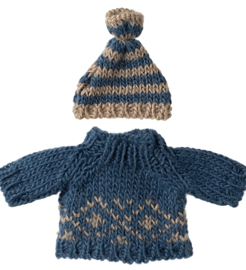 Sweater/Hat - Strik - Mus - Far>Maileg Clearance