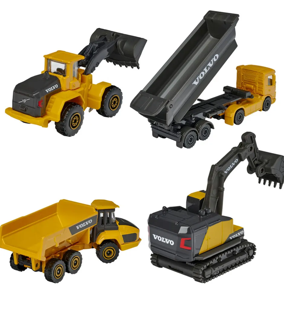 Arbejdsmaskiner - 4-pak - Volvo>Majorette Outlet