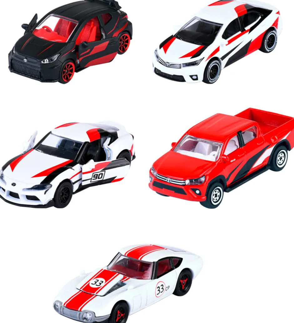 Biler - 5-pak - Toyota Racing>Majorette New
