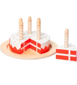 Legemad - Fødselsdagskage m. Danskflag - Træ>MaMaMeMo Online