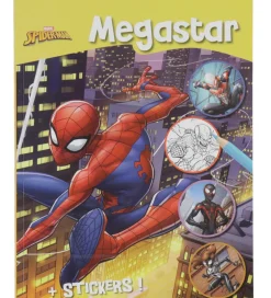Malebog m. Klistermærker - 128 Sider - Marvel Spiderman>Megastar Best