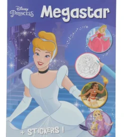 Malebog m. Klistermærker - 128 Sider - Disney Princess>Megastar