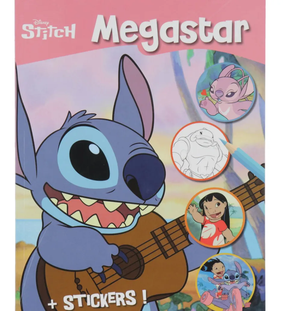 Malebog m. Klistermærker - 128 Sider - Disney Stitch>Megastar Best