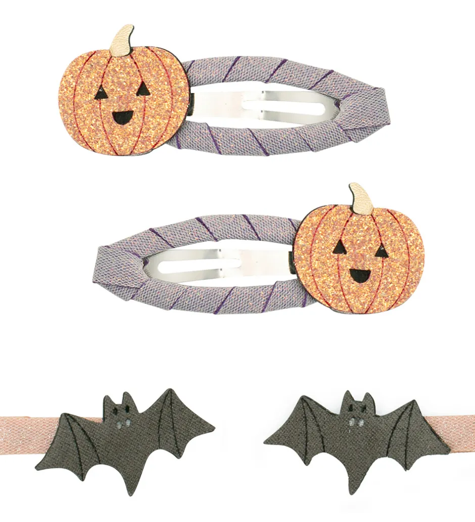 Hårpynt-sæt - Spænder/Klips - Pumpkin & Bat Hallowee>Mimi & Lula Sale