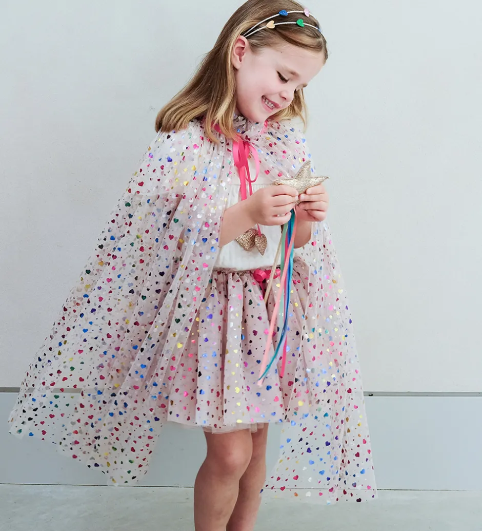 Kappe - Tyl - Beige Rainbow Hearts>Mimi & Lula Hot