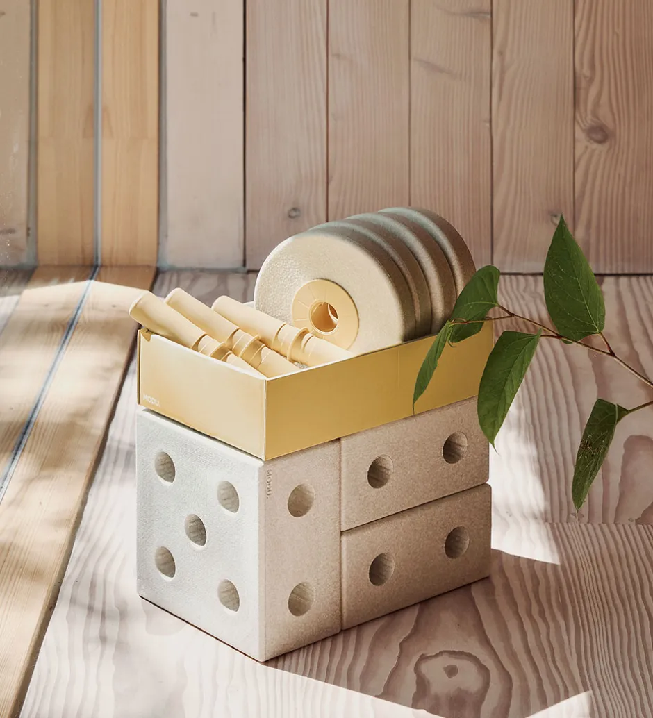 Gåvogn 3-i-1 - 48x27x44 cm - Sand Grey/Honey Yellow>MODU Sale