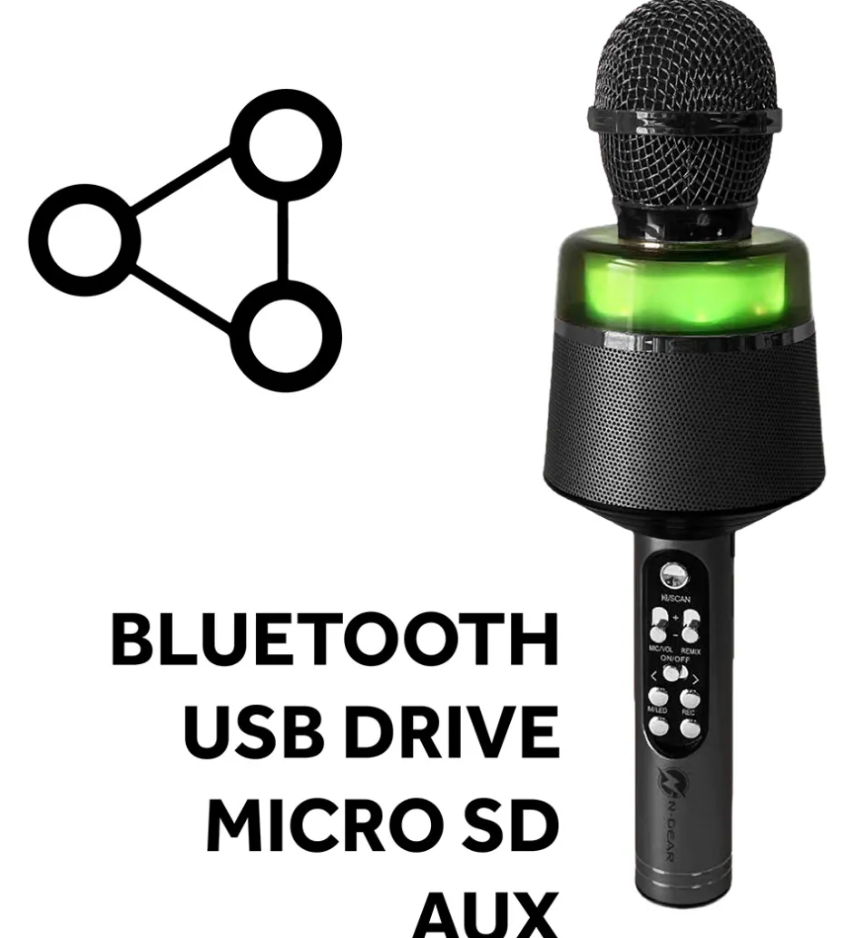 Mikrofon m. Lys - Wireless - Star Mic 100 - Space Grey>N-Gear Sale