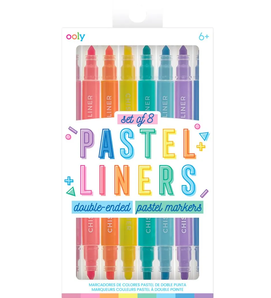 Dobbeltsidet Tuscher - 8 Stk - Pastel Liners Dual Tip Marke>Ooly Best