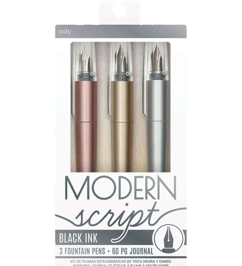 Fyldepen m. Notesbog - 3 Stk - Dual Tip Metallic Markers>Ooly Online