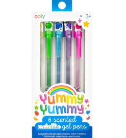 Kuglepenne m. Frugtduft - Metallic - 6 stk - Yummy Yummy>Ooly Best