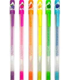 Kuglepenne m. Frugtduft - Neon - 6 stk - Yummy Yummy>Ooly Outlet