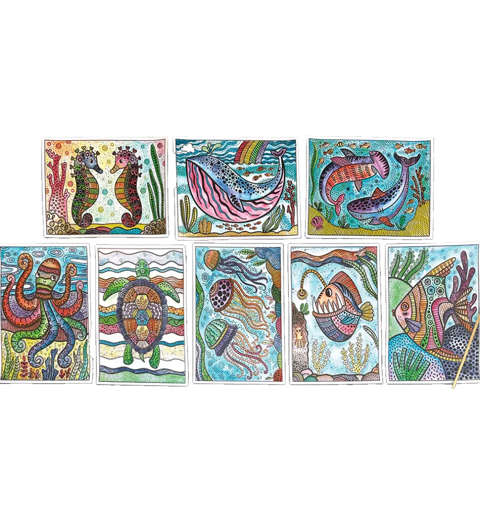 Magiske Maleark - Hidden Colors - 8 Stk. - Magic Ocean>Ooly