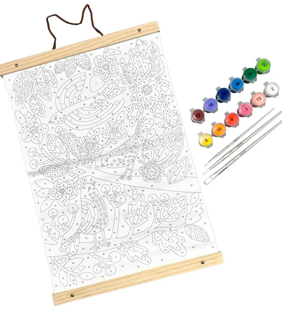 Malesæt - Paint By Number Canvas Kit - Blue Birds>Ooly Hot