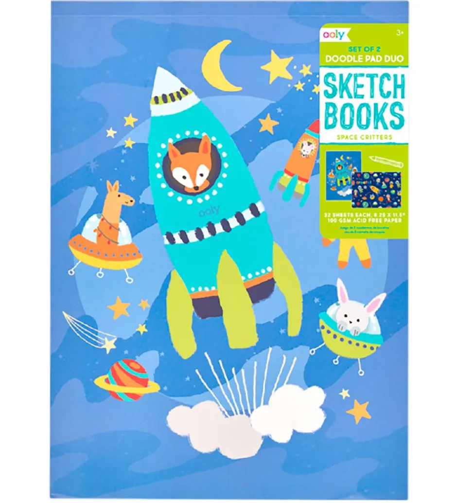 Skitsebog - Space Critters - 2-Pak>Ooly Sale